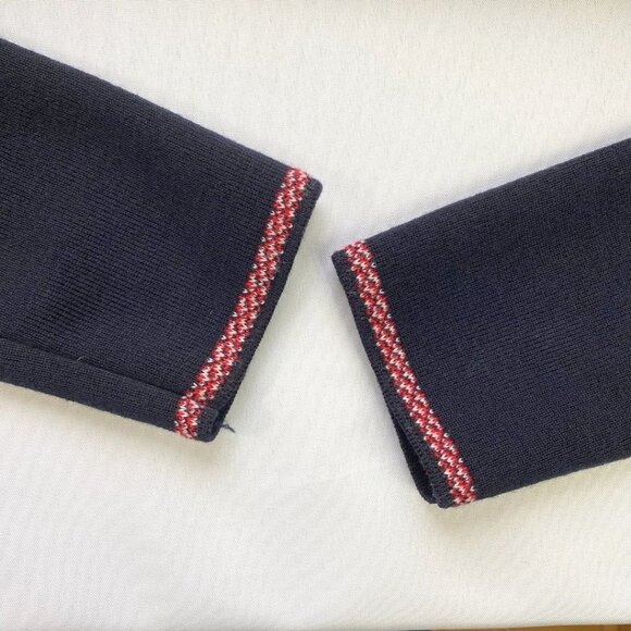 SAINT JAMES L'ATELIER PURE NEW WOOL RED NAVY COLORBLOCK KNITTED SHIFT DRESS - 4 - Picture 6 of 9